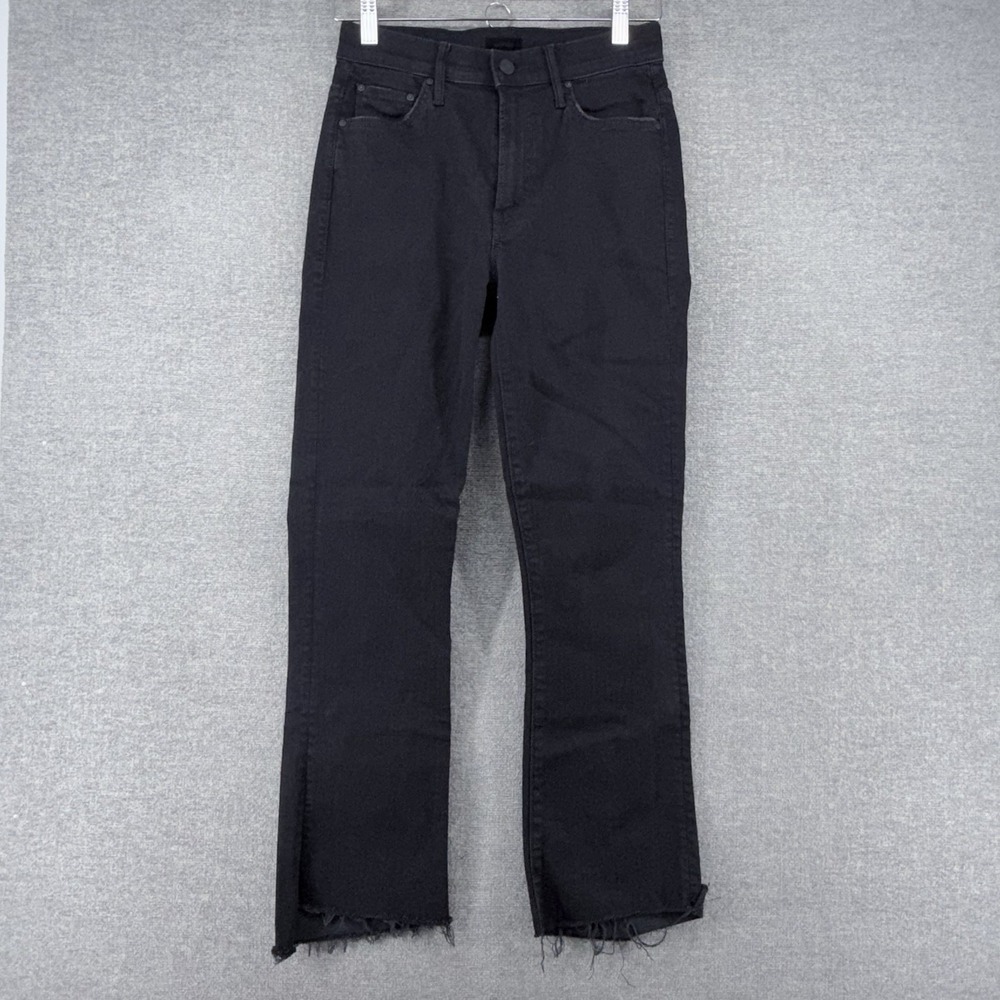 Mother The Insider Crop Step Fray Jeans Pants Women Size 26 Black Casual